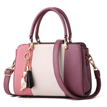 Load image into Gallery viewer, Cat Pendant Women Handbags Crossbody Shoulder Ladies Leather Handbags Tassel Patchwork Fashion Winter Women Messenger Bags Bolsa
