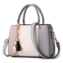Load image into Gallery viewer, Cat Pendant Women Handbags Crossbody Shoulder Ladies Leather Handbags Tassel Patchwork Fashion Winter Women Messenger Bags Bolsa
